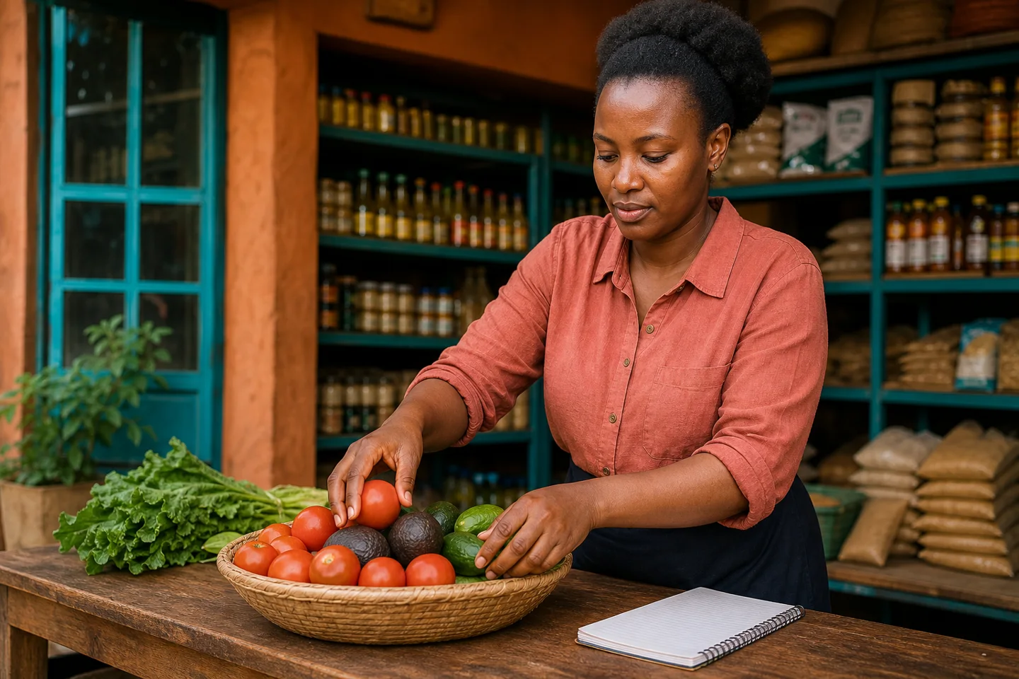 Umucuruzi ategura ibicuruzwa ku isoko